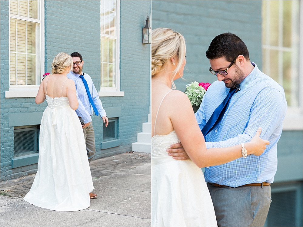 First look before wedding. Photographed by Morgan Williams Photography.