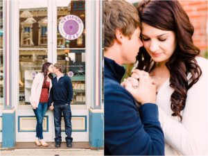 Engagement photos in Historic New Harmony, IN. Photographed by Morgan Williams Photography.