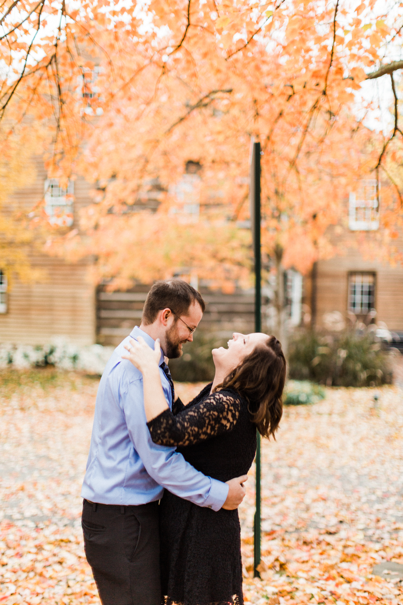Courtney and Scott's Fall Engagement Session in New Harmony. Photographed by Morgan Williams Photography.