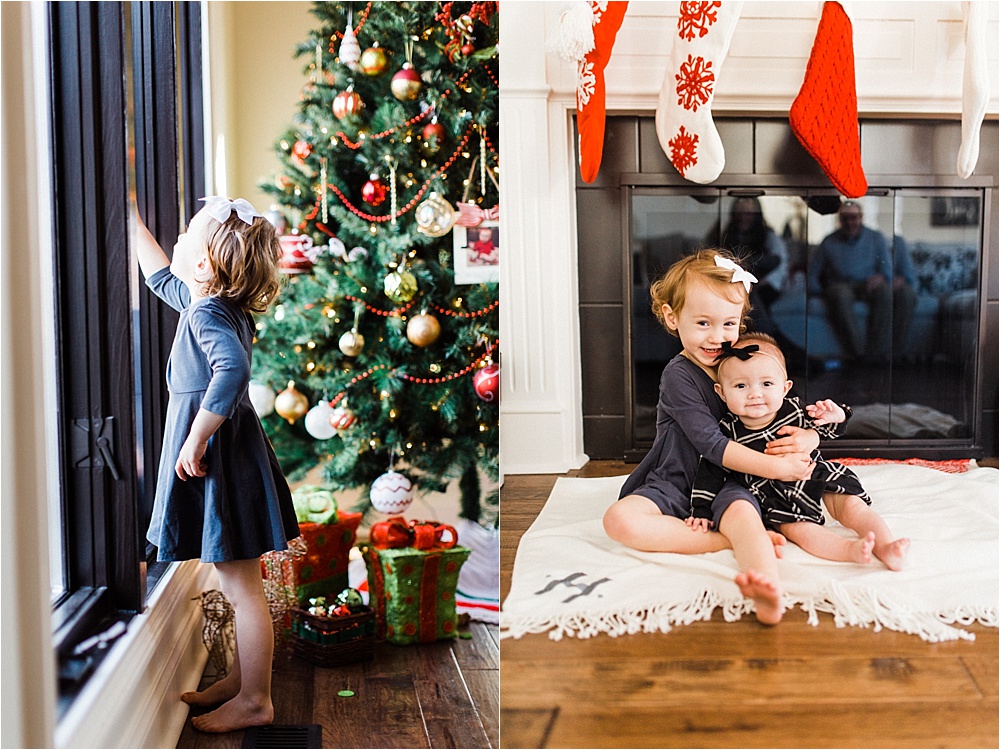 In-home lifestyle Christmas photo session. Photographed by Morgan Williams Photography.