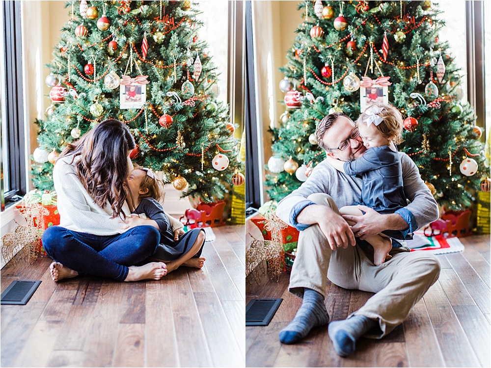 In-home lifestyle christmas photo session. Photographed by morgan williams photography.