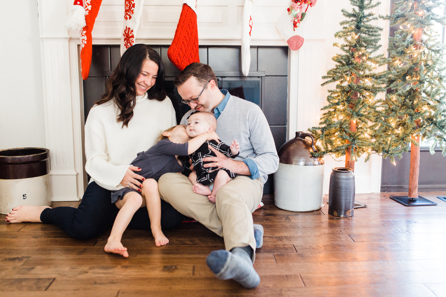 In-home lifestyle christmas photo session. Photographed by morgan williams photography.