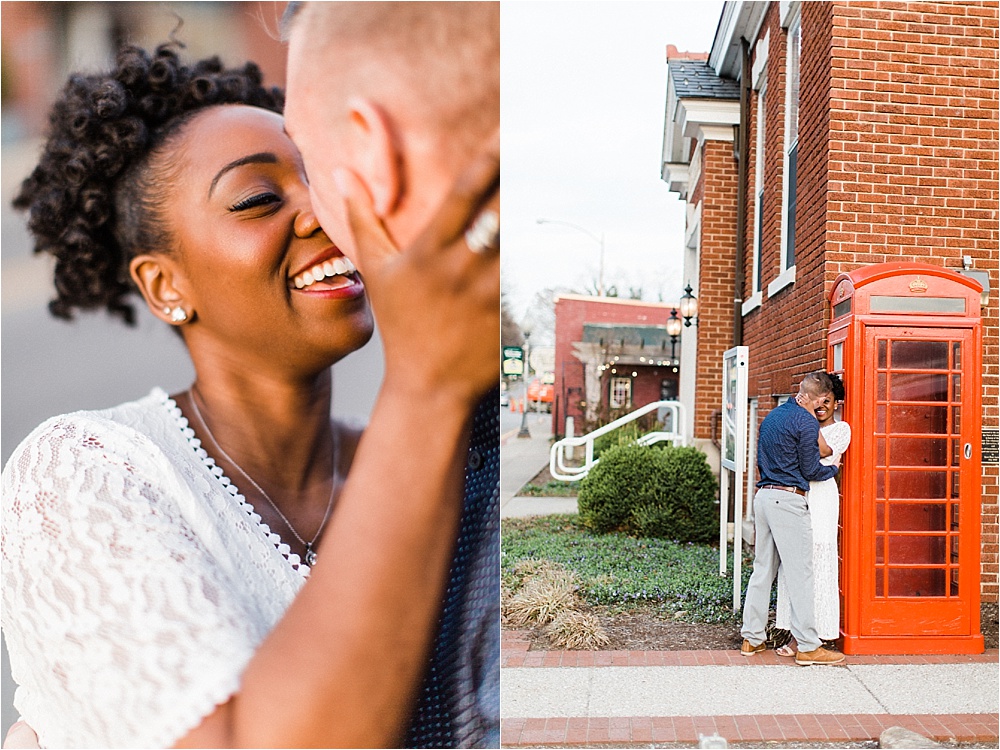 Khristian and Tyler's spring engagement session in Downtown Newburgh, IN.